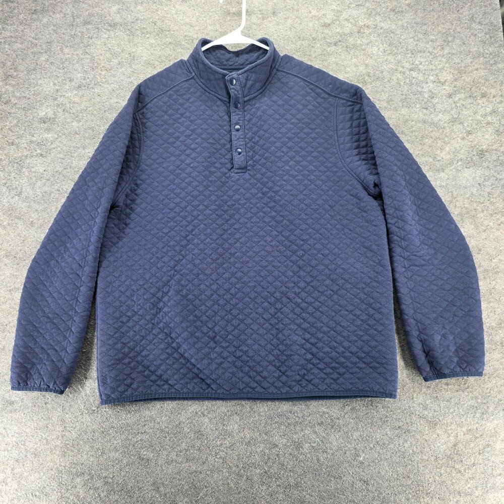Rhone Sweater Mens XXL 1/4 Snap Blue Quilted Long Sleeve